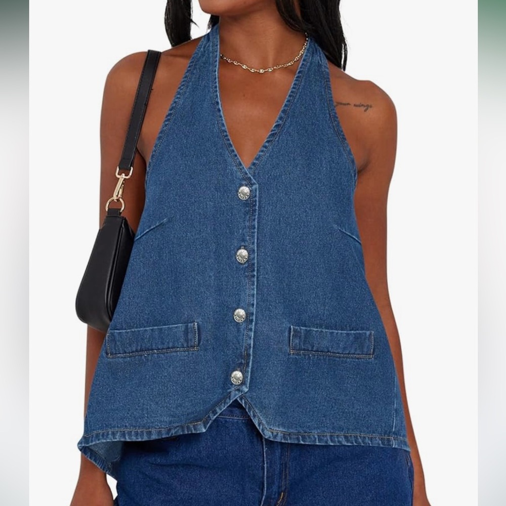 Denim Halter Top size M